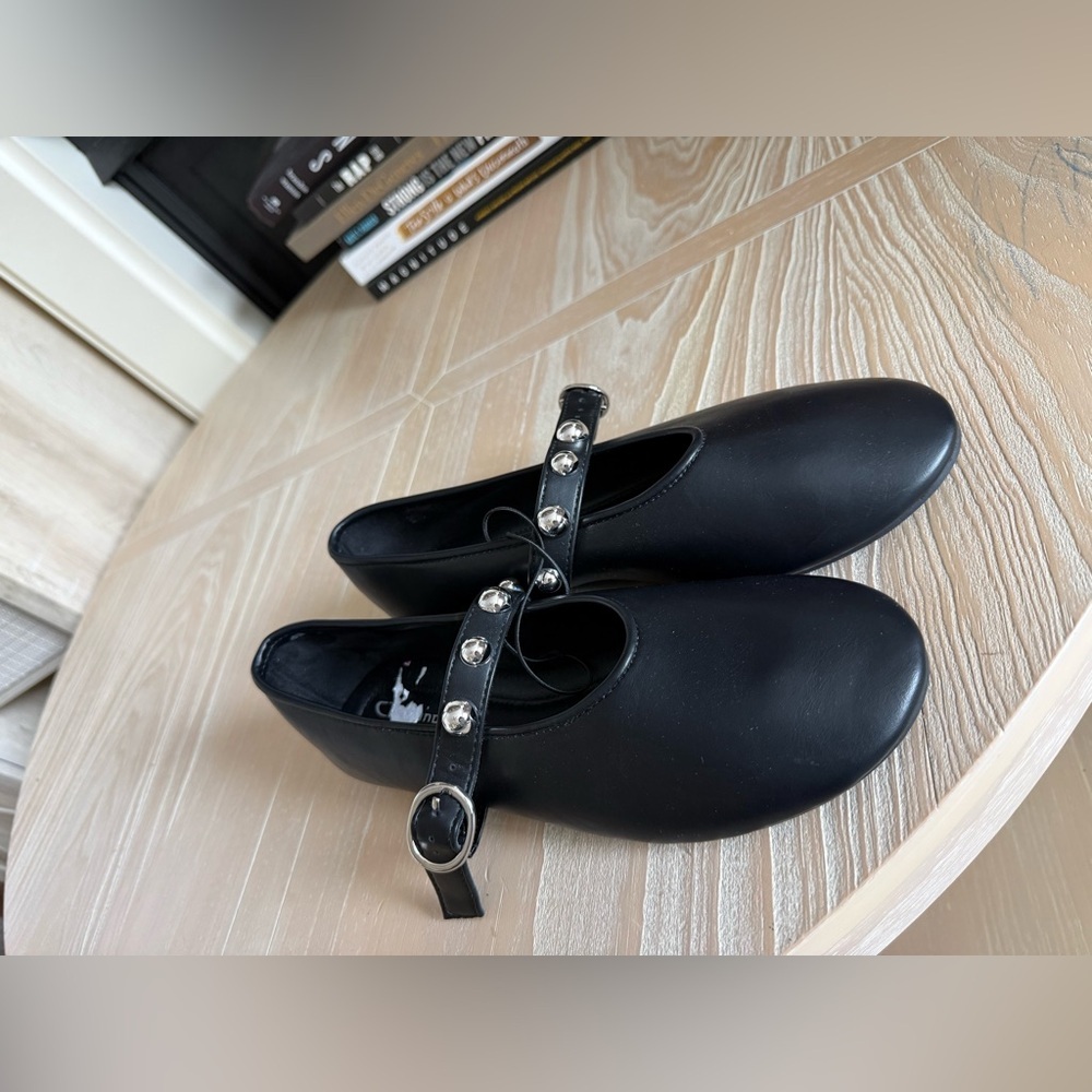 CL by Laundry|Women’s Black Balletcore Flats with Silver Buckle & studded detail - Picture 5 of 12